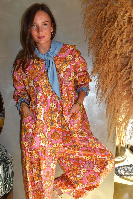 Annie 1972 Point Collar Smock Blouse Sergeant Pepper Pink